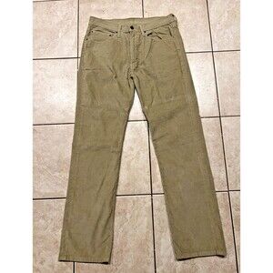 Levis Corduroy Pants Mens 34x32 514 Beige White Tab Straight Leg Stretch